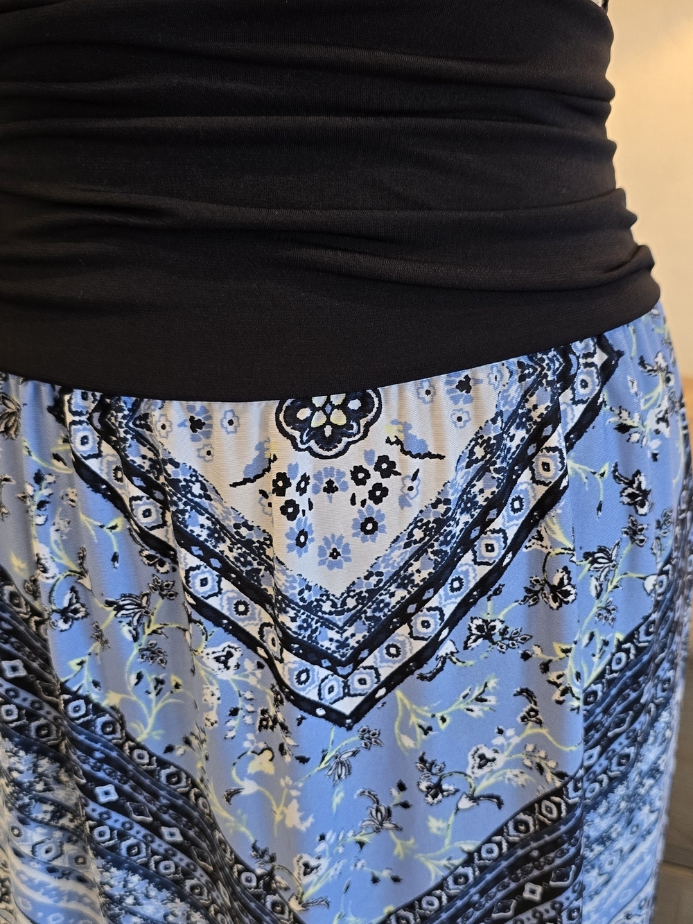 Apt. 9 Blue and Black Geometric Print Maxi Skirt - Picture 3 of 5
